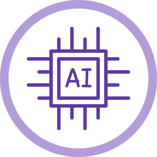 icon purple, ADVANCED AI TECHNOLOGY